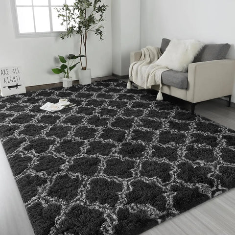Navak Carpet Großer Shag-Teppich für Schlafzimmer, superweicher, flauschiger Plüschteppich, Wohnzimmerteppich, rutschfester Bodenteppich für den Innenbereich, für Kinderzimmer und Mädchen