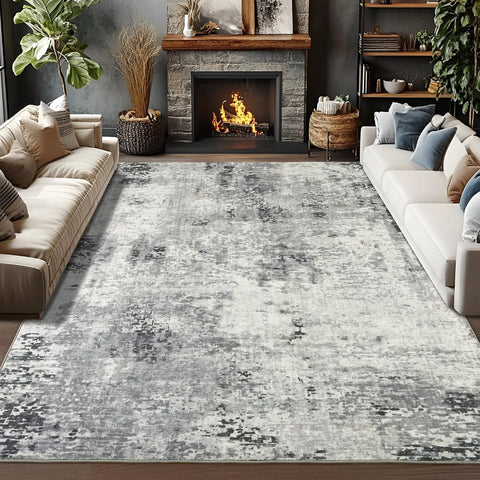 Navak Teppich, Wohnzimmerteppich, weicher, großer, moderner, abstrakter Teppich, Boho-Vintage-Stil, maschinenwaschbar, rutschfester Teppich, Kurzflorteppich