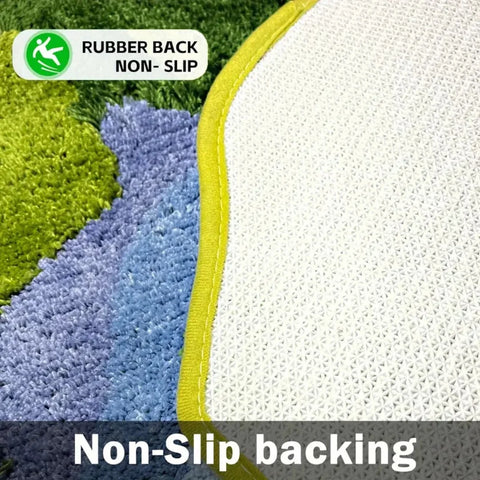 Navak Carpet 3D-Moosteppiche, plüschige Badezimmerteppiche in Ruas-Blattform, rutschfeste Badezimmermatten, getuftete Teppiche, superweiche, waschbare botanische Blattformen
