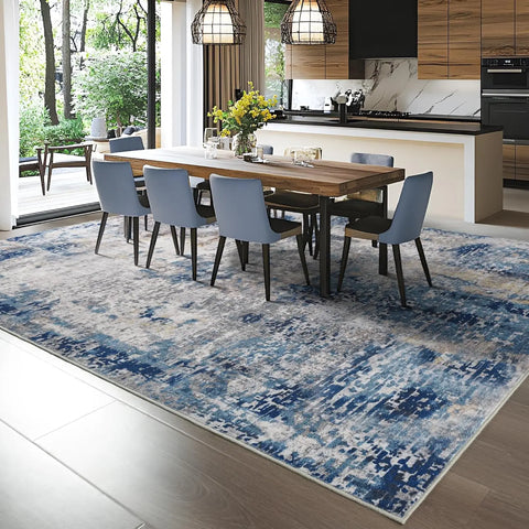 Navak Teppich, Wohnzimmerteppich, weicher, großer, moderner, abstrakter Teppich, Boho-Vintage-Stil, maschinenwaschbar, rutschfester Teppich, Kurzflorteppich