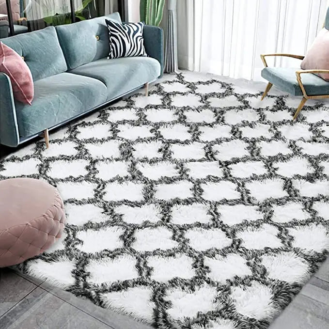 Navak Carpet Großer Shag-Teppich für Schlafzimmer, superweicher, flauschiger Plüschteppich, Wohnzimmerteppich, rutschfester Bodenteppich für den Innenbereich, für Kinderzimmer und Mädchen