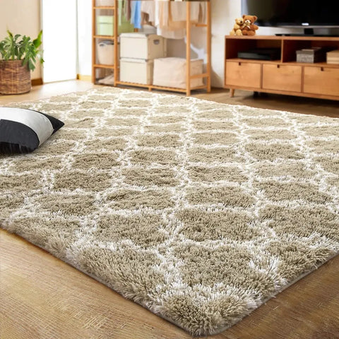 Navak Carpet Großer Shag-Teppich für Schlafzimmer, superweicher, flauschiger Plüschteppich, Wohnzimmerteppich, rutschfester Bodenteppich für den Innenbereich, für Kinderzimmer und Mädchen