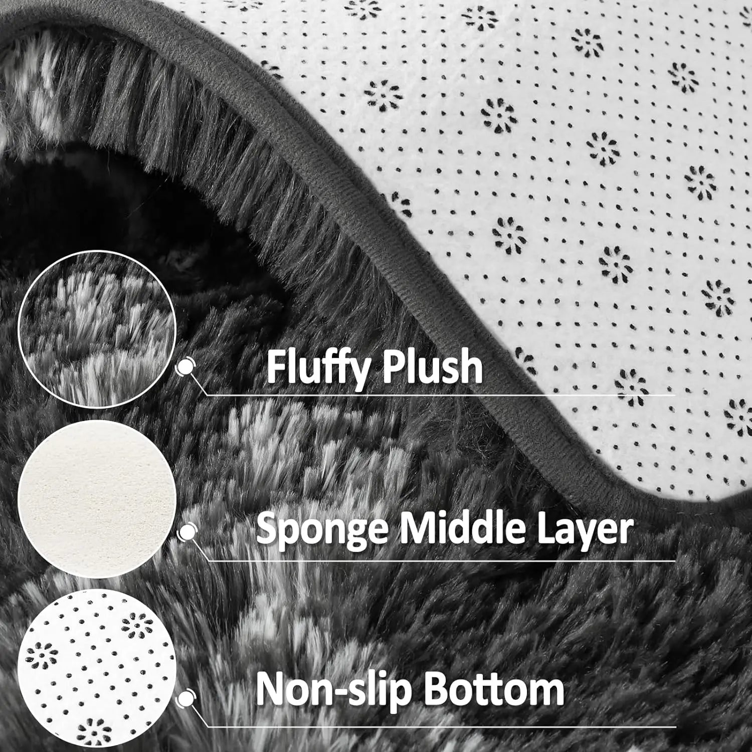 Navak Carpet Großer Shag-Teppich für Schlafzimmer, superweicher, flauschiger Plüschteppich, Wohnzimmerteppich, rutschfester Bodenteppich für den Innenbereich, für Kinderzimmer und Mädchen