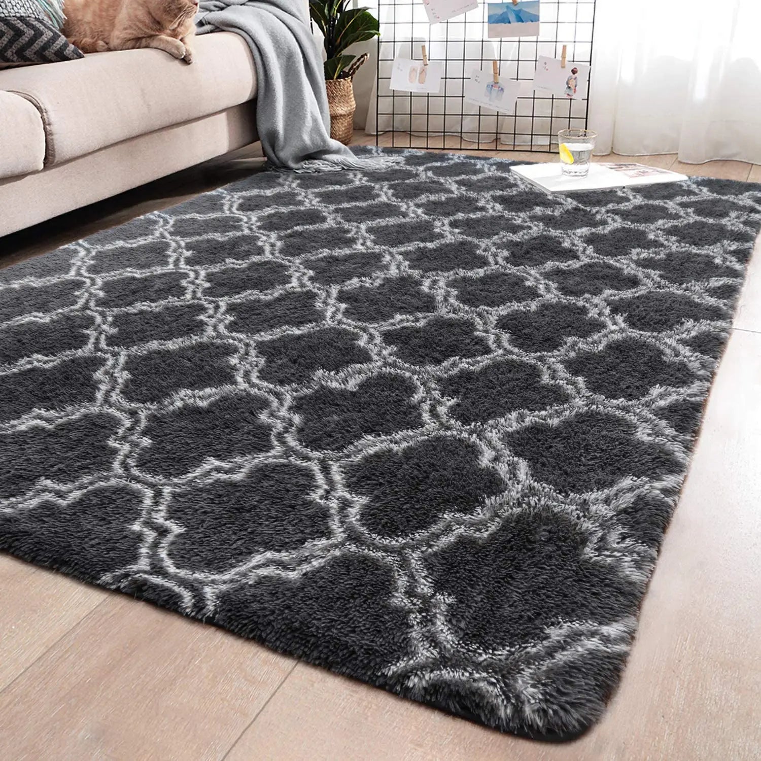 Navak Carpet Großer Shag-Teppich für Schlafzimmer, superweicher, flauschiger Plüschteppich, Wohnzimmerteppich, rutschfester Bodenteppich für den Innenbereich, für Kinderzimmer und Mädchen