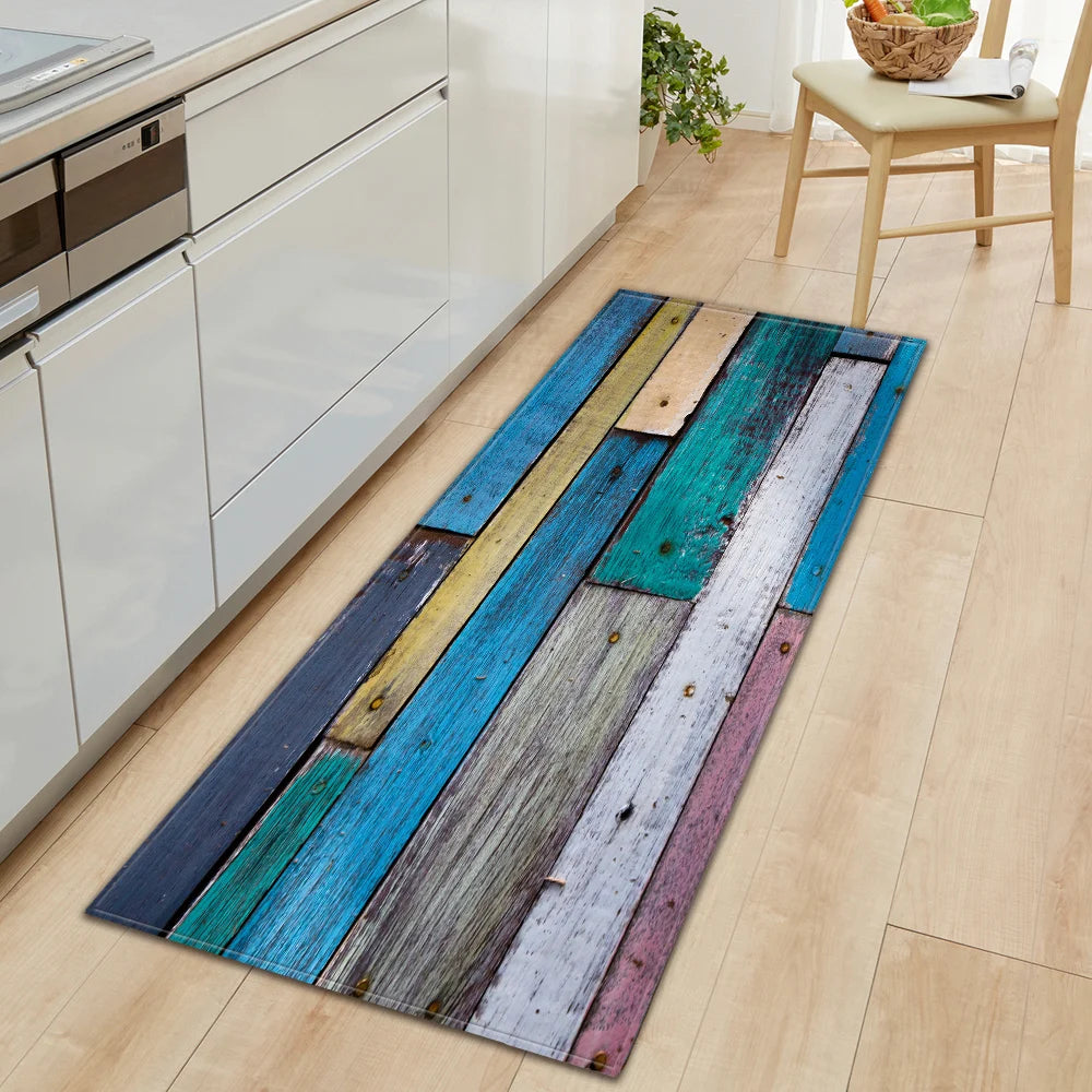 Navak Teppich Nordische Küchenmatte Schlafzimmer Eingangsbereich Fußmatte Haus Flur Bodendekoration Wohnzimmer Teppich Holzmaserung Badezimmer Anti-Rutsch-Teppich