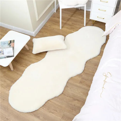 Navak Teppich, ultraweicher Teppich aus künstlichem Kaninchenfell, Wohnzimmerteppich, flauschiger Teppich, flauschiger Nachttischteppich, Baby-Krabbelmatte, Schlafzimmer-Dekorationsteppich, Blau
