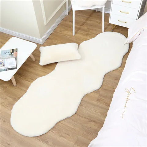Navak Teppich, ultraweicher Teppich aus künstlichem Kaninchenfell, Wohnzimmerteppich, flauschiger Teppich, flauschiger Nachttischteppich, Baby-Krabbelmatte, Schlafzimmer-Dekorationsteppich, Blau