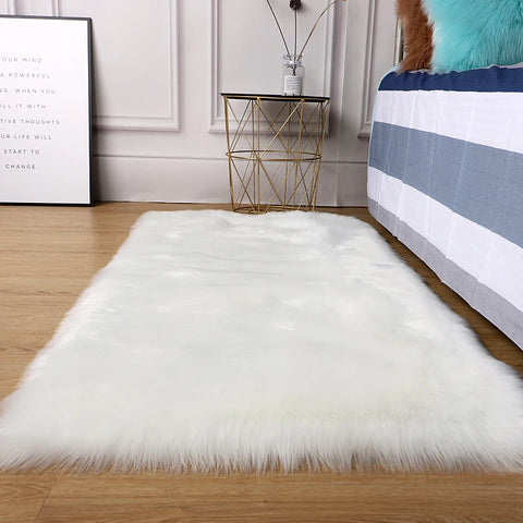 Navak Teppich Künstlicher Schaffellteppich Sofa Bodenmatte Wohnzimmer Schlafzimmer Weiß Haarige Große Teppiche Ganzes Schaffellkissen Erkerfenstermatten