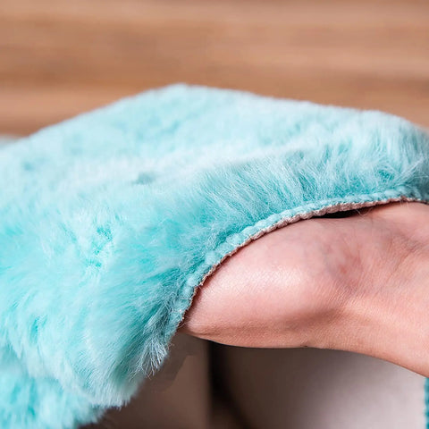 Navak Teppich, ultraweicher Teppich aus künstlichem Kaninchenfell, Wohnzimmerteppich, flauschiger Teppich, flauschiger Nachttischteppich, Baby-Krabbelmatte, Schlafzimmer-Dekorationsteppich, Blau