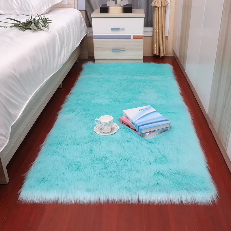 Navak Teppich Künstlicher Schaffellteppich Sofa Bodenmatte Wohnzimmer Schlafzimmer Weiß Haarige Große Teppiche Ganzes Schaffellkissen Erkerfenstermatten