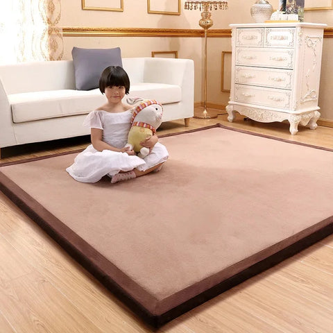 Navak Teppich, Korallensamt, gepolsterter, rutschfester Teppich, 3 cm dick, Tatami-Matten für Kinder, Erkerfenster, individuelle Matten, Schlafzimmer, Wohnzimmer, Bodenteppiche