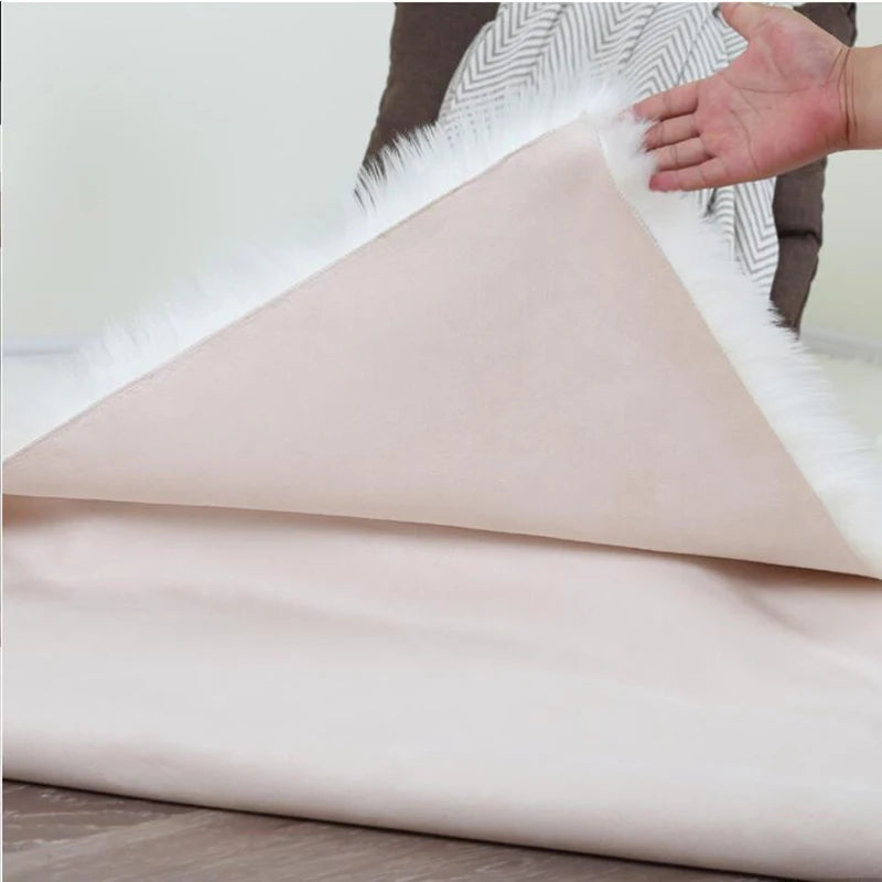 Navak Teppich Künstlicher Schaffellteppich Sofa Bodenmatte Wohnzimmer Schlafzimmer Weiß Haarige Große Teppiche Ganzes Schaffellkissen Erkerfenstermatten