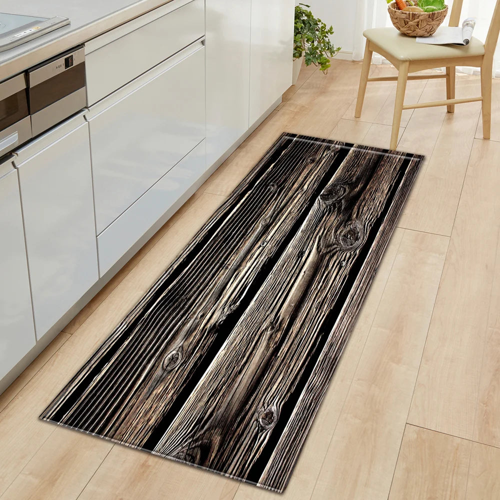 Navak Teppich Nordische Küchenmatte Schlafzimmer Eingangsbereich Fußmatte Haus Flur Bodendekoration Wohnzimmer Teppich Holzmaserung Badezimmer Anti-Rutsch-Teppich