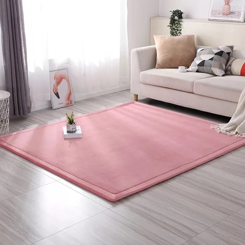 Navak Teppich, Korallensamt, gepolsterter, rutschfester Teppich, 3 cm dick, Tatami-Matten für Kinder, Erkerfenster, individuelle Matten, Schlafzimmer, Wohnzimmer, Bodenteppiche