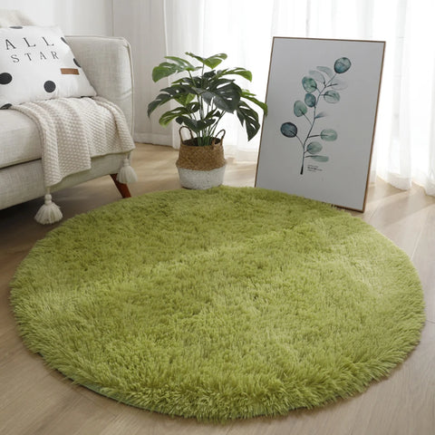 Navak Teppich, 40/60/80 cm, klein, rund, zottelig, weiche Anti-Rutsch-Matte, Wohnzimmer-/Schlafzimmer-Teppich, Heimdekoration, Winter, bunt, Batikdruck