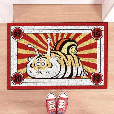 Navak Carpet Cartoon Tiger Sand Scraping Door Entrance Doormat, Non-slip Rug, Dust Removal Carpet, Wire Loop Footpad, Hallway Bath