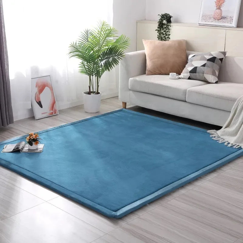 Navak Teppich, Korallensamt, gepolsterter, rutschfester Teppich, 3 cm dick, Tatami-Matten für Kinder, Erkerfenster, individuelle Matten, Schlafzimmer, Wohnzimmer, Bodenteppiche