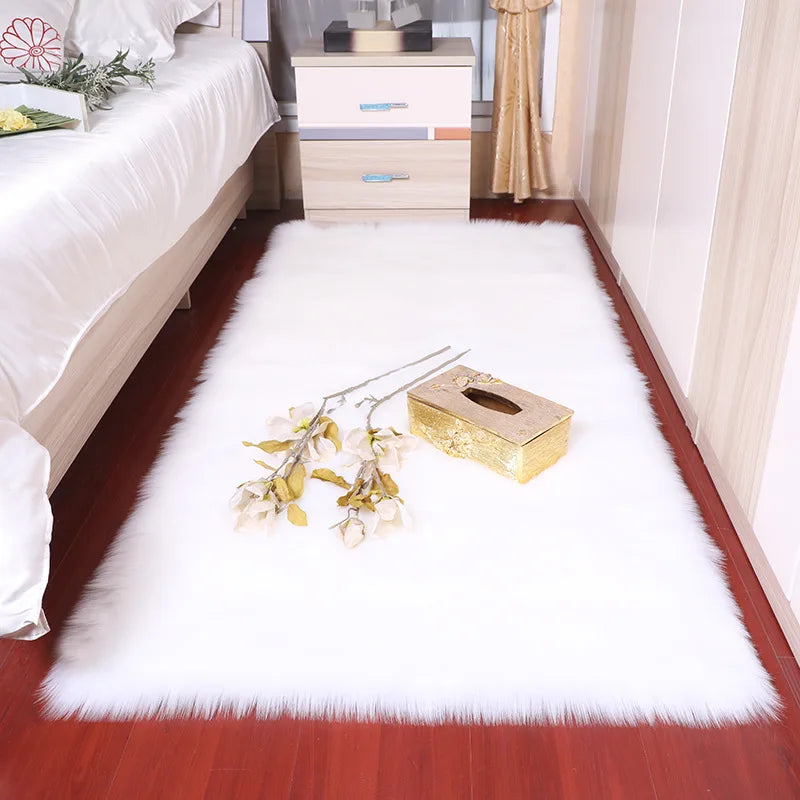 Navak Teppich Künstlicher Schaffellteppich Sofa Bodenmatte Wohnzimmer Schlafzimmer Weiß Haarige Große Teppiche Ganzes Schaffellkissen Erkerfenstermatten