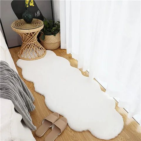 Navak Teppich, ultraweicher Teppich aus künstlichem Kaninchenfell, Wohnzimmerteppich, flauschiger Teppich, flauschiger Nachttischteppich, Baby-Krabbelmatte, Schlafzimmer-Dekorationsteppich, Blau