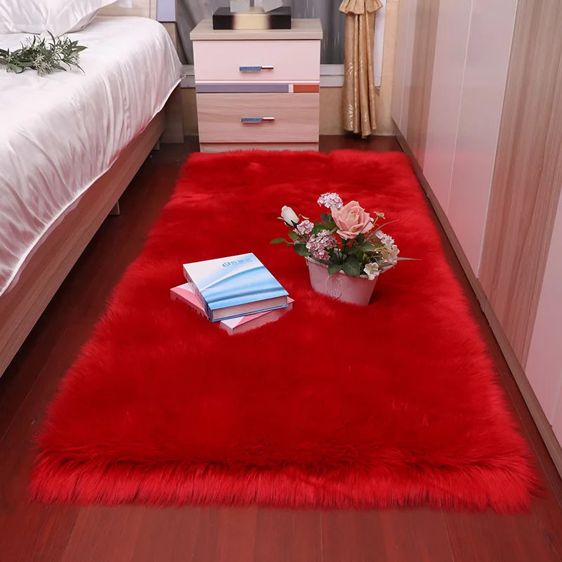 Navak Teppich Künstlicher Schaffellteppich Sofa Bodenmatte Wohnzimmer Schlafzimmer Weiß Haarige Große Teppiche Ganzes Schaffellkissen Erkerfenstermatten