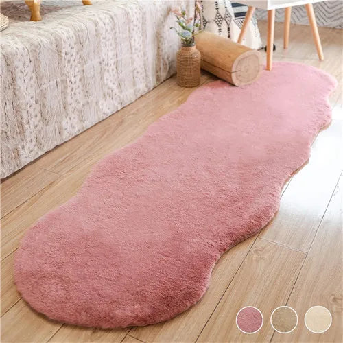 Navak Teppich, ultraweicher Teppich aus künstlichem Kaninchenfell, Wohnzimmerteppich, flauschiger Teppich, flauschiger Nachttischteppich, Baby-Krabbelmatte, Schlafzimmer-Dekorationsteppich, Blau