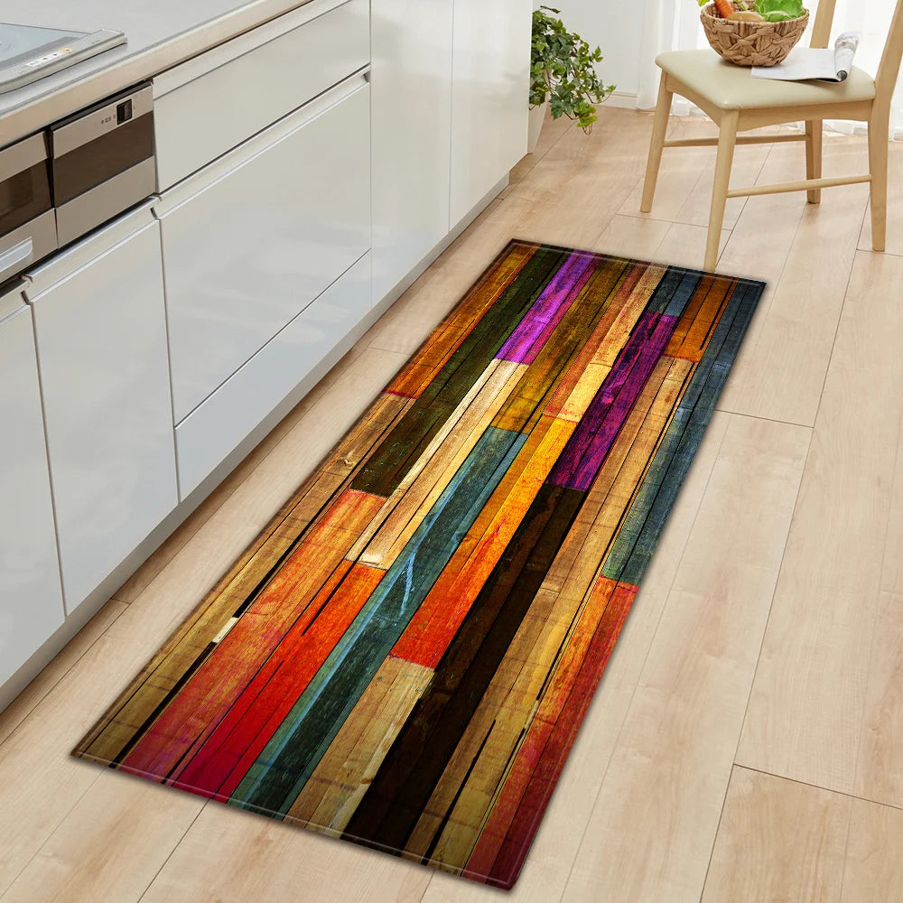 Navak Teppich Nordische Küchenmatte Schlafzimmer Eingangsbereich Fußmatte Haus Flur Bodendekoration Wohnzimmer Teppich Holzmaserung Badezimmer Anti-Rutsch-Teppich