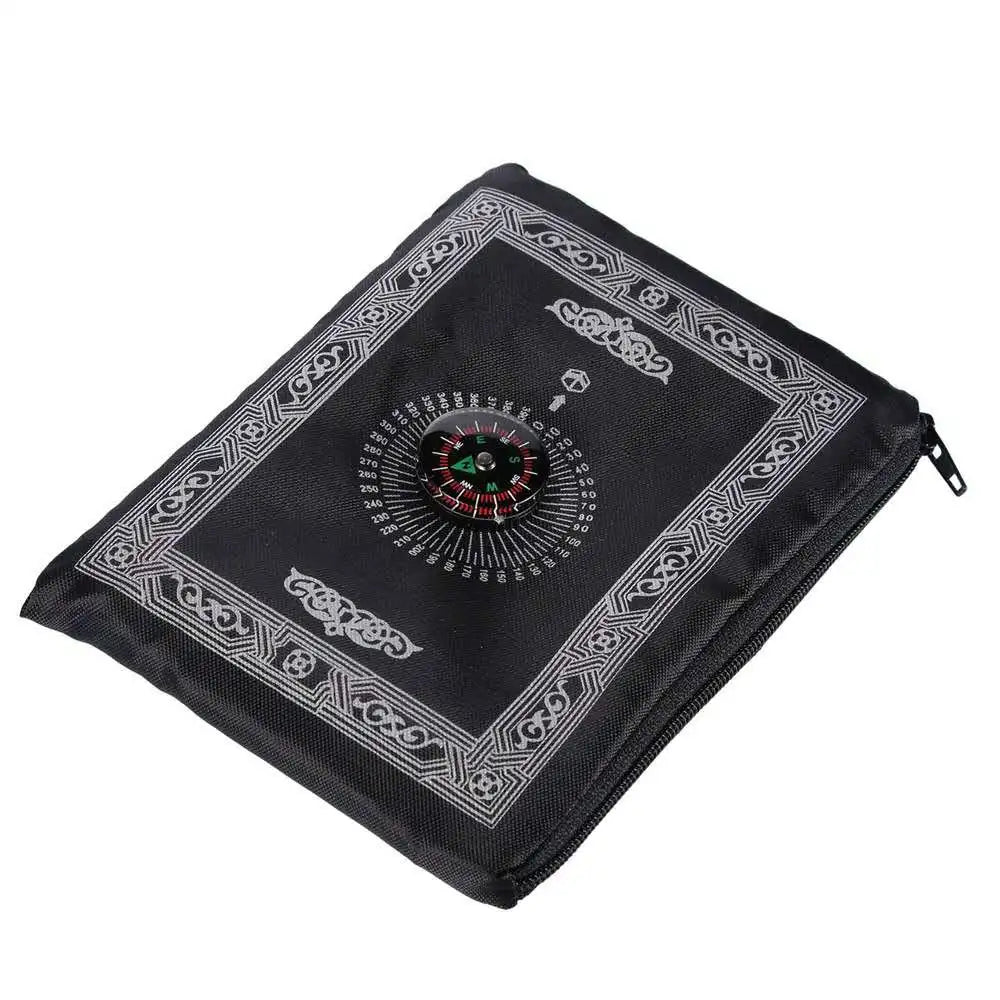 Navak Carpet Tragbare muslimische Reise-Gebetsmatte, Gebetsteppich mit Kompass und Broschüre, Musallah-Pads, Teppich für den Außenbereich, Ramadan, islamisches Geschenk