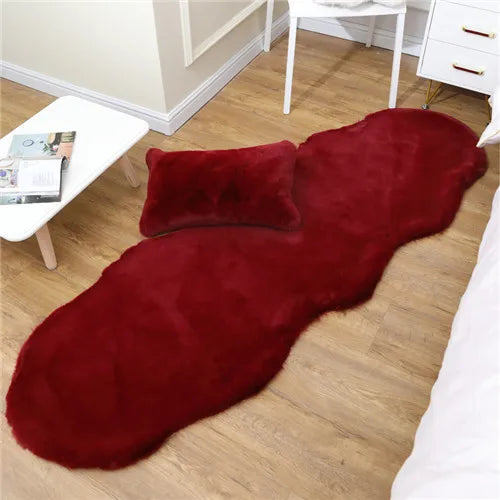 Navak Teppich, ultraweicher Teppich aus künstlichem Kaninchenfell, Wohnzimmerteppich, flauschiger Teppich, flauschiger Nachttischteppich, Baby-Krabbelmatte, Schlafzimmer-Dekorationsteppich, Blau