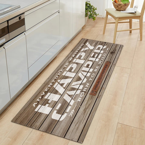Navak Teppich Nordische Küchenmatte Schlafzimmer Eingangsbereich Fußmatte Haus Flur Bodendekoration Wohnzimmer Teppich Holzmaserung Badezimmer Anti-Rutsch-Teppich