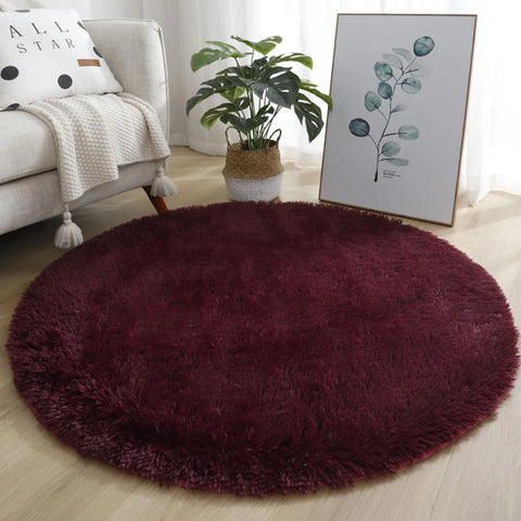 Navak Teppich, 40/60/80 cm, klein, rund, zottelig, weiche Anti-Rutsch-Matte, Wohnzimmer-/Schlafzimmer-Teppich, Heimdekoration, Winter, bunt, Batikdruck