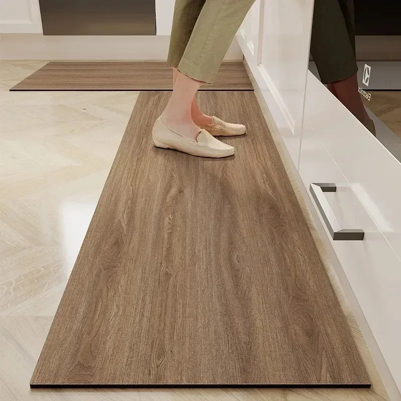 Navak Teppich, Küchen-Bodenmatte, wasserdicht, rutschfest, Vinyl-Teppich, PVC-Küchen-Lederteppich, Cartoon-Teppiche mit Holzmaserung, Alfombras De Cocina
