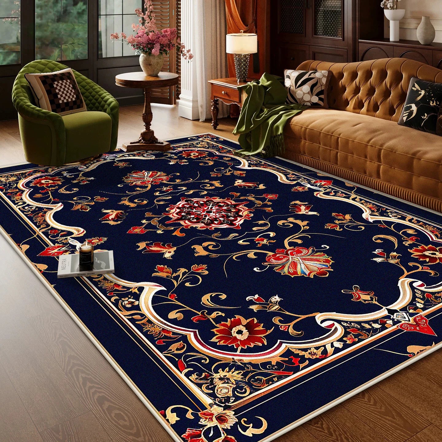 Navak Carpet Persian Style Living Room Carpet Luxury Decoration Sofa Area Fluffy Soft Rugs Home Room Non-slip Washable Mat Floor