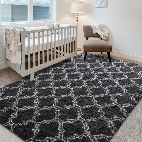 Navak Carpet Großer Shag-Teppich für Schlafzimmer, superweicher, flauschiger Plüschteppich, Wohnzimmerteppich, rutschfester Bodenteppich für den Innenbereich, für Kinderzimmer und Mädchen