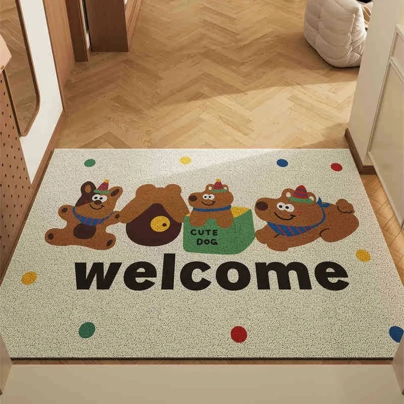 Navak Carpet Cartoon Cute Bear Carpet Living Room Bathroom Balcony Entrance Door Mat Dirty and Non-Slip Easy To Clean Home Decoration Rug