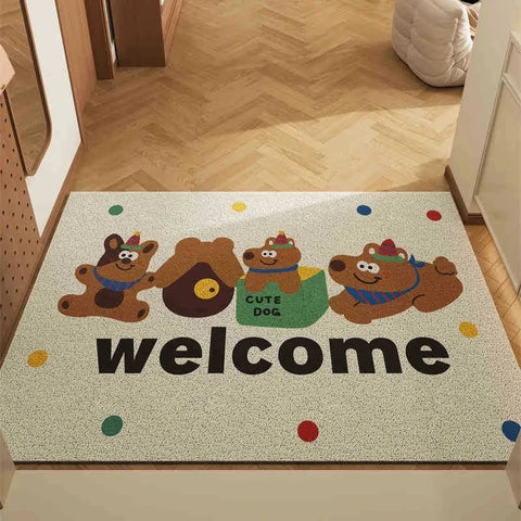 Navak Carpet Cartoon Cute Bear Carpet Living Room Bathroom Balcony Entrance Door Mat Dirty and Non-Slip Easy To Clean Home Decoration Rug
