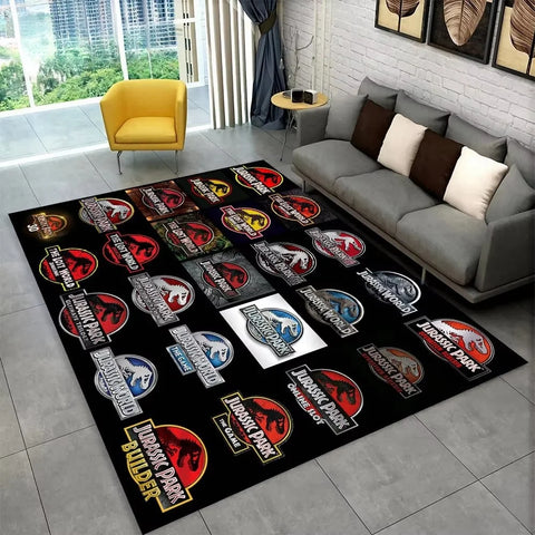 Navak Carpet 3D J-Jurassic Park Dinosaurier-Teppich, großer Teppich, Schlafzimmer, Kinderspielzimmer, Bodenmatte, rutschfest, Wohnzimmer-Dekor, lustiger Sofa-Akzent