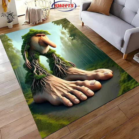 Navak Carpet Daily Picks Erstellt virtuelle Kreaturen, italienischer Brainrot-Cartoon-Teppich, für Wohnzimmer, Schlafzimmer, Nachttisch, Badezimmer, Bodenmatte, Heimteppich, Geschenk