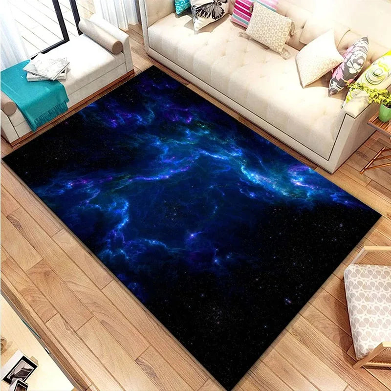 Navak Teppich 3D Galaxy Space Star Teppich Home Schlafzimmer Wohnzimmer Dekorative Bodenmatte Badezimmer Zimmer Rutschfester Teppich Fußmatte