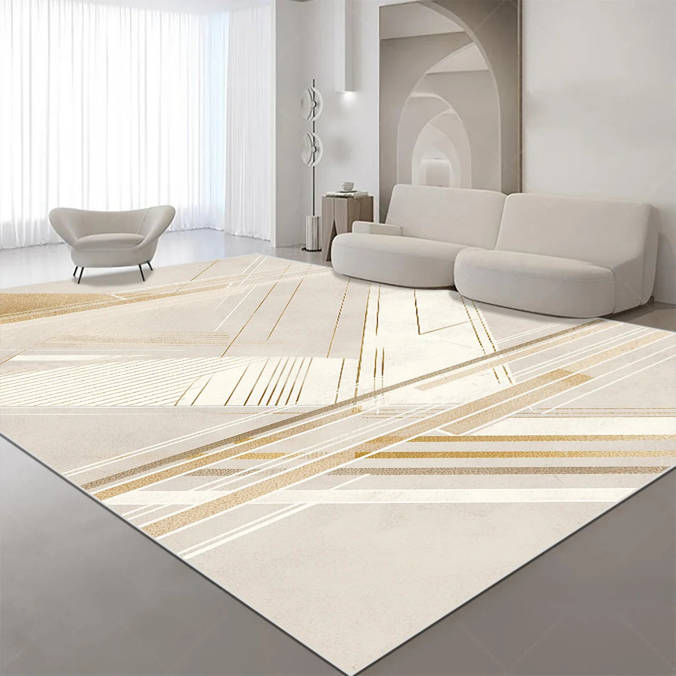 Navak Carpet Luxury Geometric Large Living Room Carpet Home Decoration Nordic Style Rugs for Bedroom Soft Non-slip Sofa Side Mat for Children
