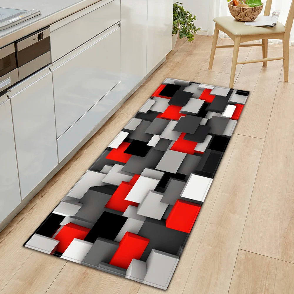 Navak Teppich Plaid Küchenmatte Zuhause Wohnzimmer Balkon Schlafzimmer Bodendekoration 3D Teppich Haus Flur Eingangstür Bad Rutschfester Fußteppich