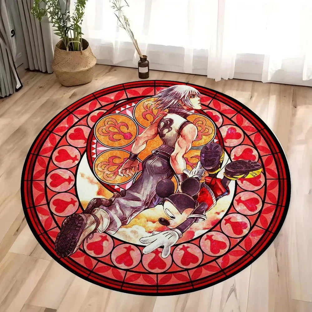 Navak Carpet Daily Picks Kingdom Hearts Cartoon Area Rug Round Floor Mat Living Room Carpet Bathroom Kitchen Rugs Doormat Non-slip Floor Mat
