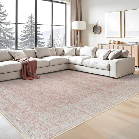 Navak Teppich, waschbar, orientalischer Teppich, Teppiche für Wohnzimmer, weicher Teppich für Schlafzimmer, wasserdicht, geblümt, Used-Look, für den Innenbereich, fleckenabweisend