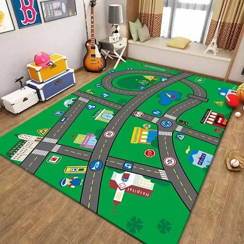 Navak Teppich, Parkplatz, Kinder-Krabbelteppiche für Wohnzimmer, Dekoration, Kinderzimmer, Heimdekoration, Sofa-Teppich, rutschfester Teppich, Bodenmatte