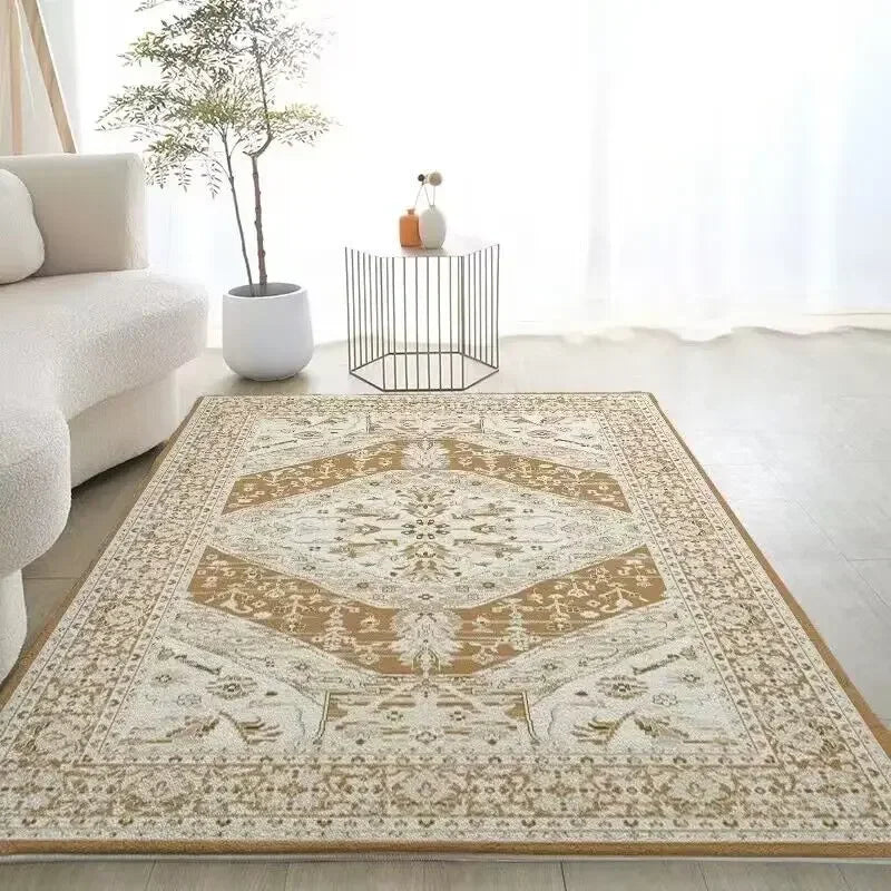 Navak Carpet Retro European Bohemian Carpet Artistic Creative Bedroom Rugs Easy Care Bedside Rug