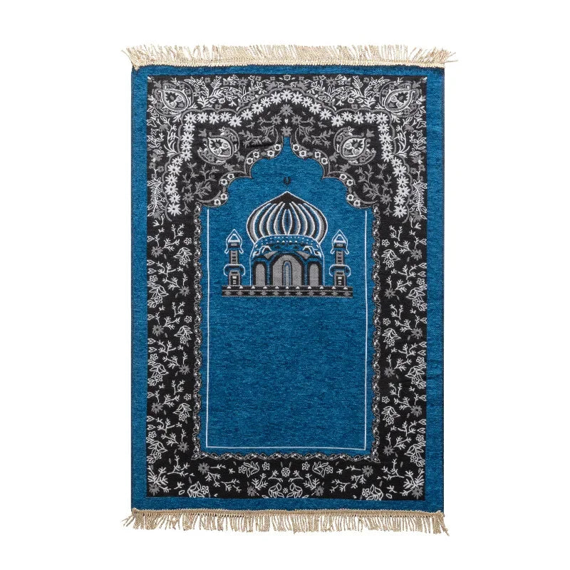 Navak Teppich Damen Herren Muslimischer Gebetsteppich Anbetung Kniend Bedruckte Bodenmatte Tragbare Reise-Gebetsteppiche Ramadan-Geschenk Weicher islamischer Gebetsteppich