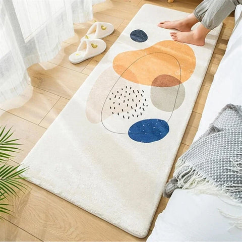 Navak Teppich Schlafzimmer Home Teppich Nachttisch Teppich Dekoration Wohnzimmer Weiche Tür Matten Blatt Druck Flauschigen Plüsch Boden Matte Shaggy Alfombra 양탄자
