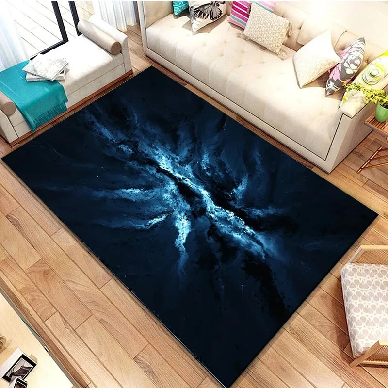 Navak Teppich 3D Galaxy Space Star Teppich Home Schlafzimmer Wohnzimmer Dekorative Bodenmatte Badezimmer Zimmer Rutschfester Teppich Fußmatte