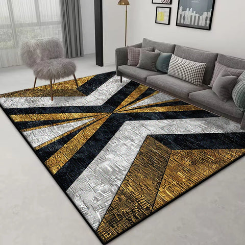 Navak Carpet Nordischer geometrischer Teppich – Großer rutschfester Teppich | Maßgefertigte Größe für Wohnzimmersofa und Schlafzimmer-Heimdekoration