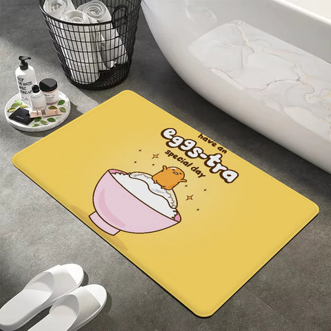 Navak Carpet G-Gudetama L-Lazy Egg Floor Mat INS Style Soft Bedroom Floor House Laundry Room Mat Anti-skid Bedside Area Rugs