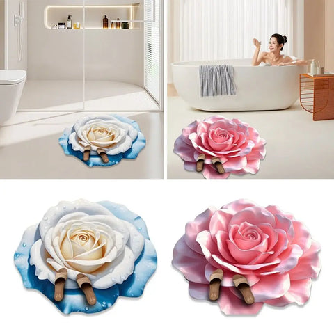 Navak Teppich, speziell geformter Blumenteppich, rutschfeste, weiche Badezimmer-Bodenmatte, 60 x 60 cm, saugfähige Türdichtung für Wohnzimmer, Teetisch, Nachttisch